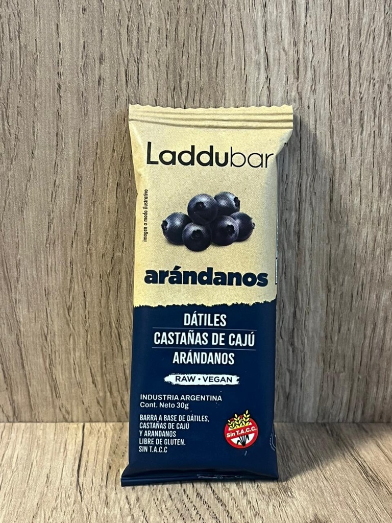 Barrita de arandanos raw vegan sin tacc Laddubar