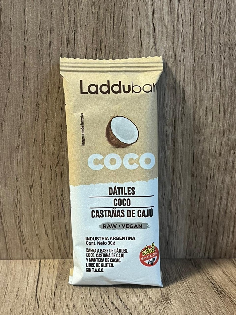 Barrita de coco raw vegan sin tacc Laddubar