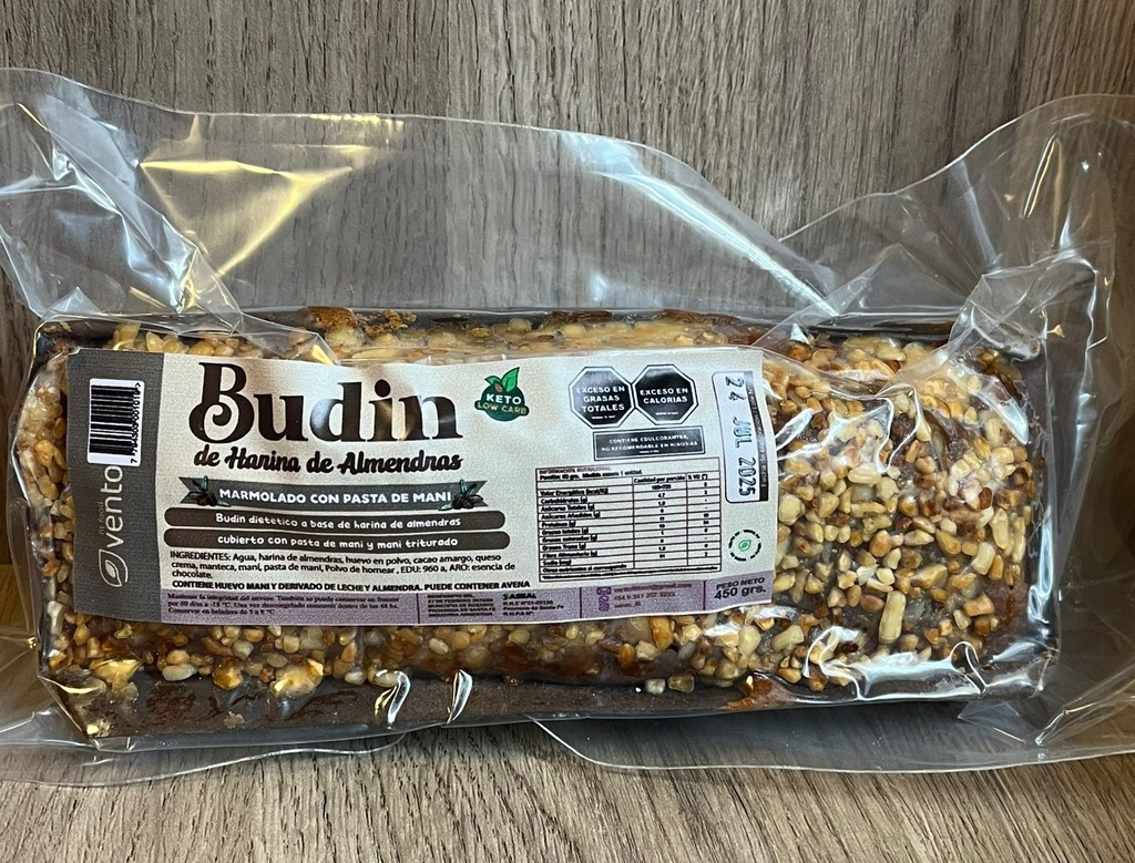 Budin keto marmolado con crema de mani Vento