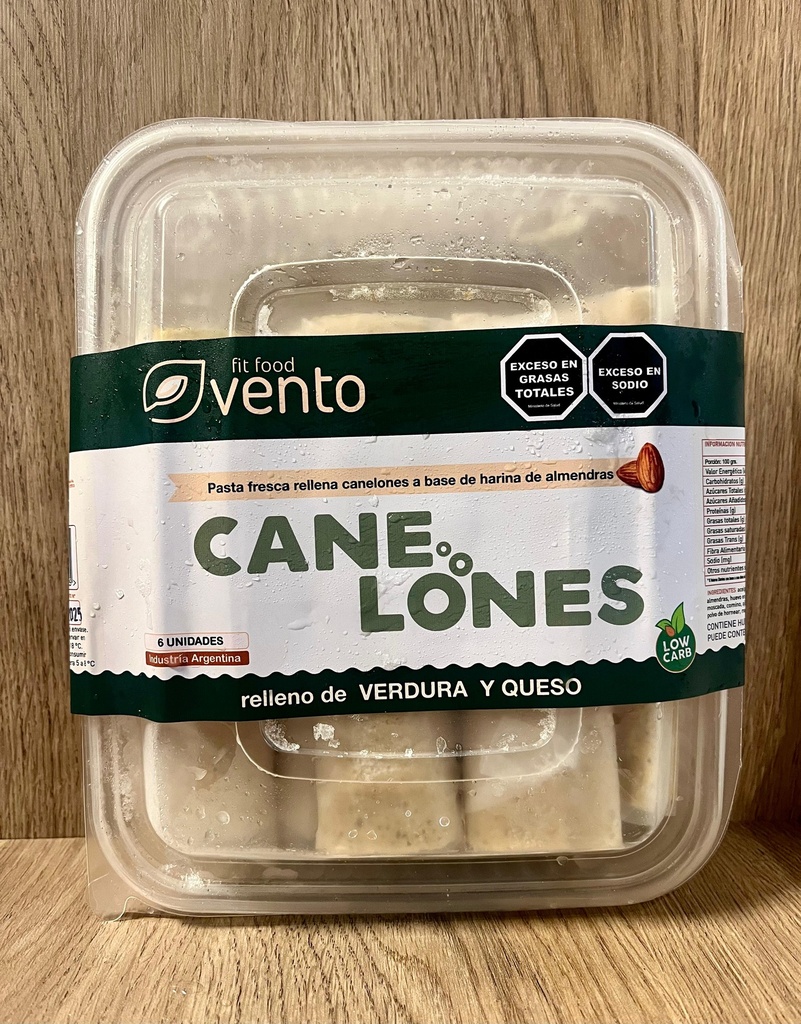 Canelones keto con verdura y queso Vento
