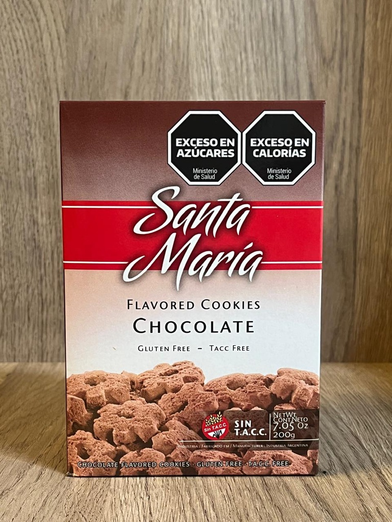 Galletita de chocolate sin tacc y sin lactosa Santa Maria