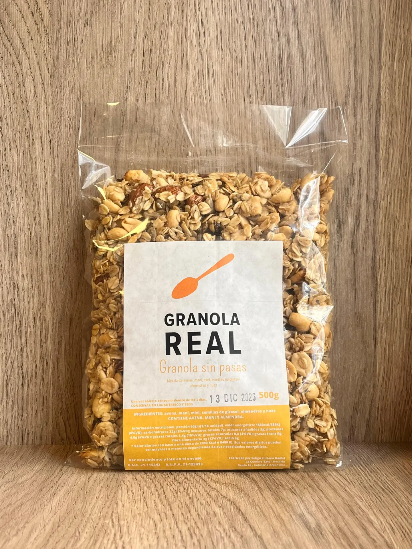 [granolasinpasas_1/2kg] Granola sin pasas 500g