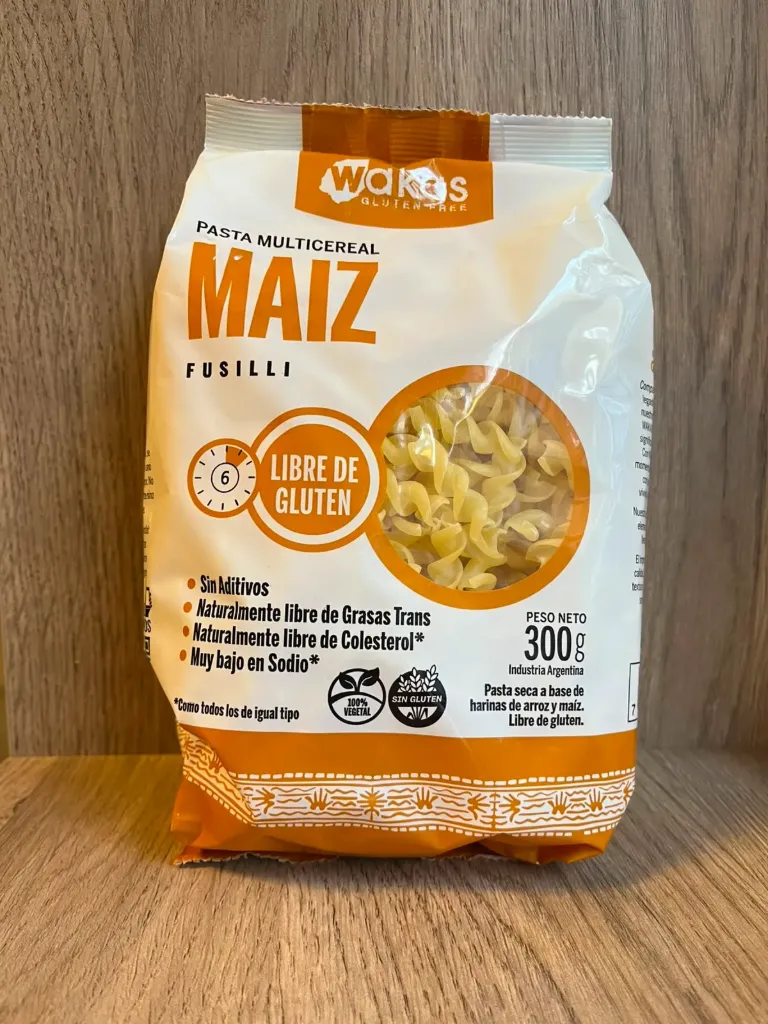 Pasta proteica Maiz Fusilli sin tacc 250g Wakas
