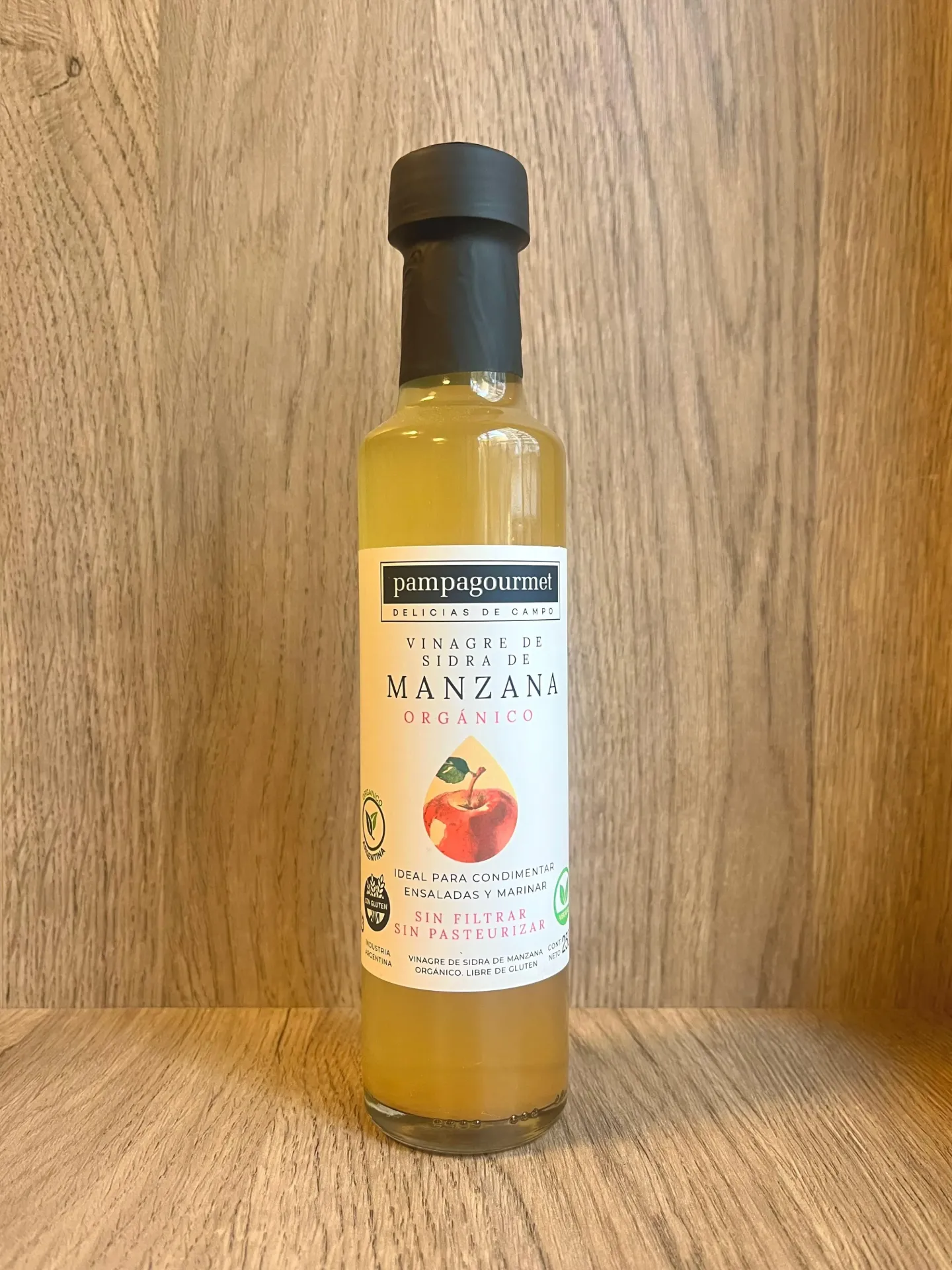 [vinaremanzana] Vinagre de manzana orgánico SIN TACC 250 cm3 Pampa Gourmet