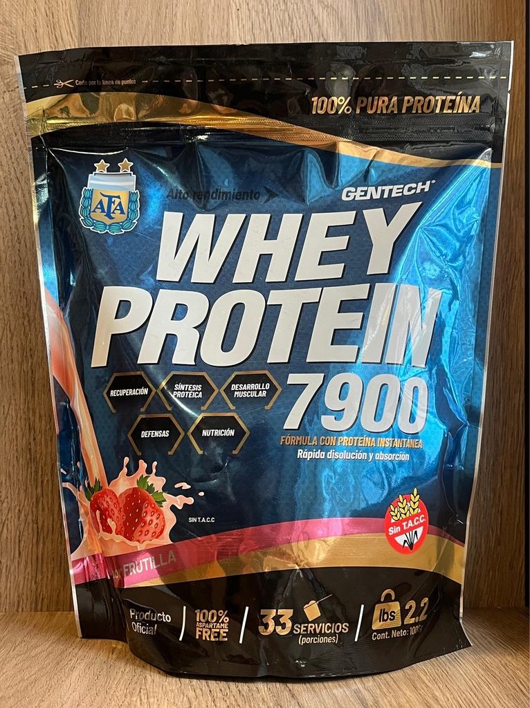 Whey protein 7900 frutilla 1kg Gentech