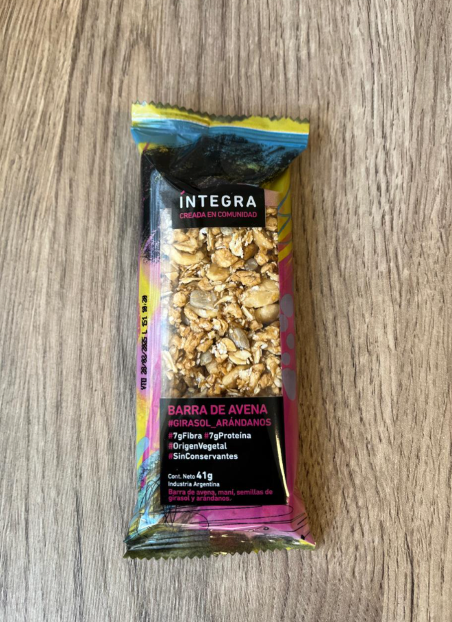 Barrita avena girasol y arandanos INTEGRA