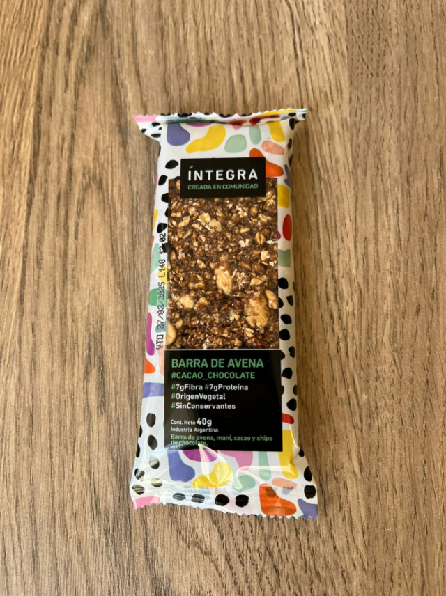 Barrita avena cacao y chocolate INTEGRA
