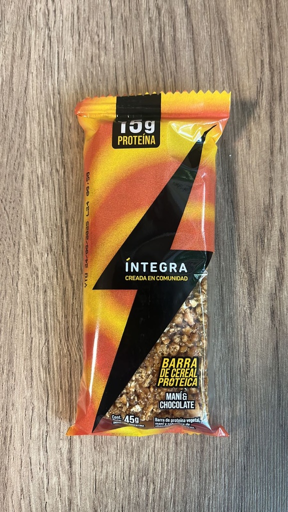 Barrita proteica mani con chocolate INTEGRA