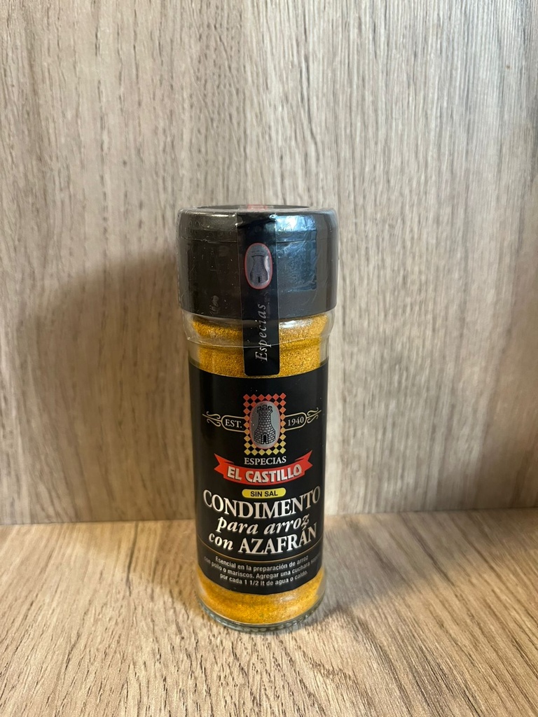 Condimento para arroz con azafran frasco vidrio El Castillo