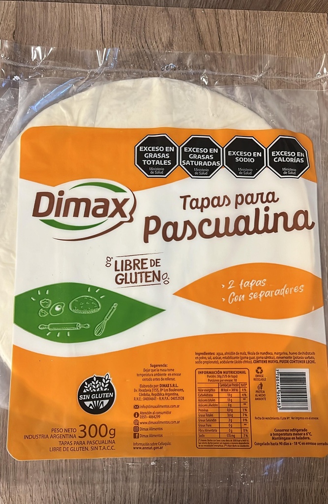 Tapa de tarta Sin Gluten 300g Dimax