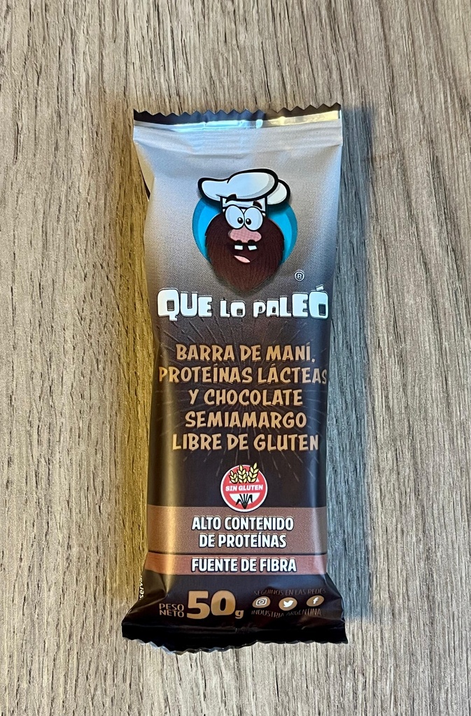 Barrita de chocolate negro y crema de mani Que lo paleo