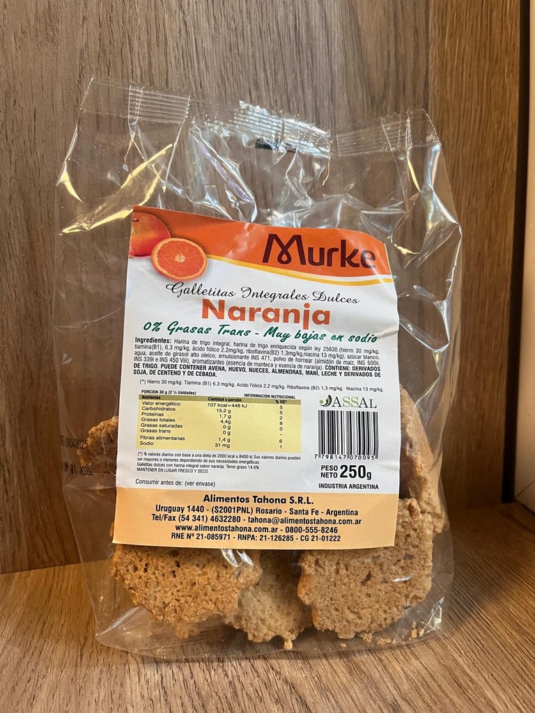 Galletitas dulces Naranja 250g MURKE