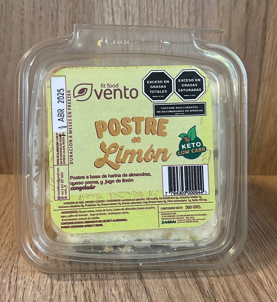 Postre limón 300g keto Vento