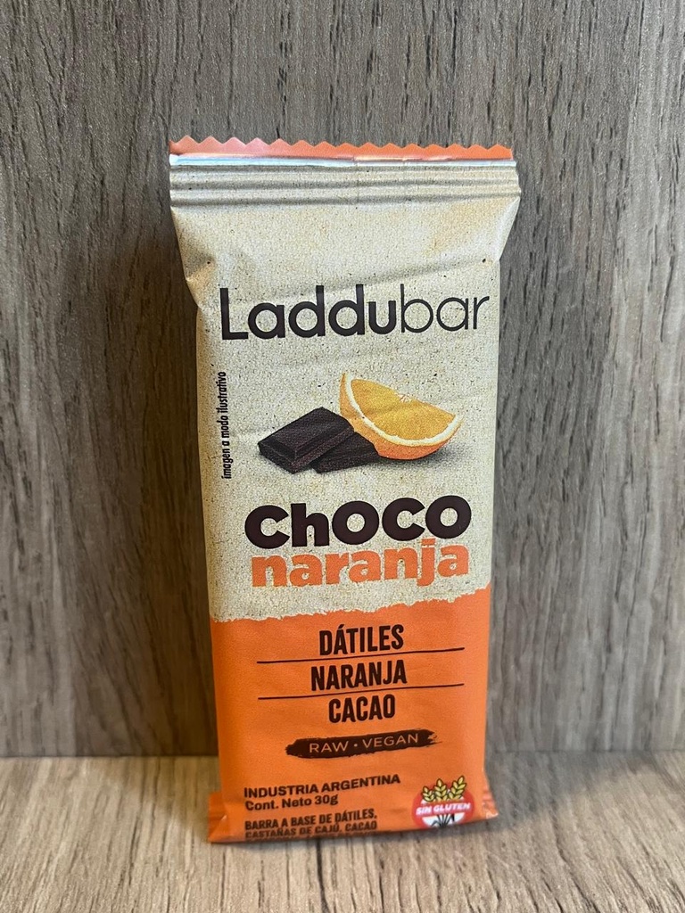 Barrita naranja y cacao vegan sin tacc Laddubar