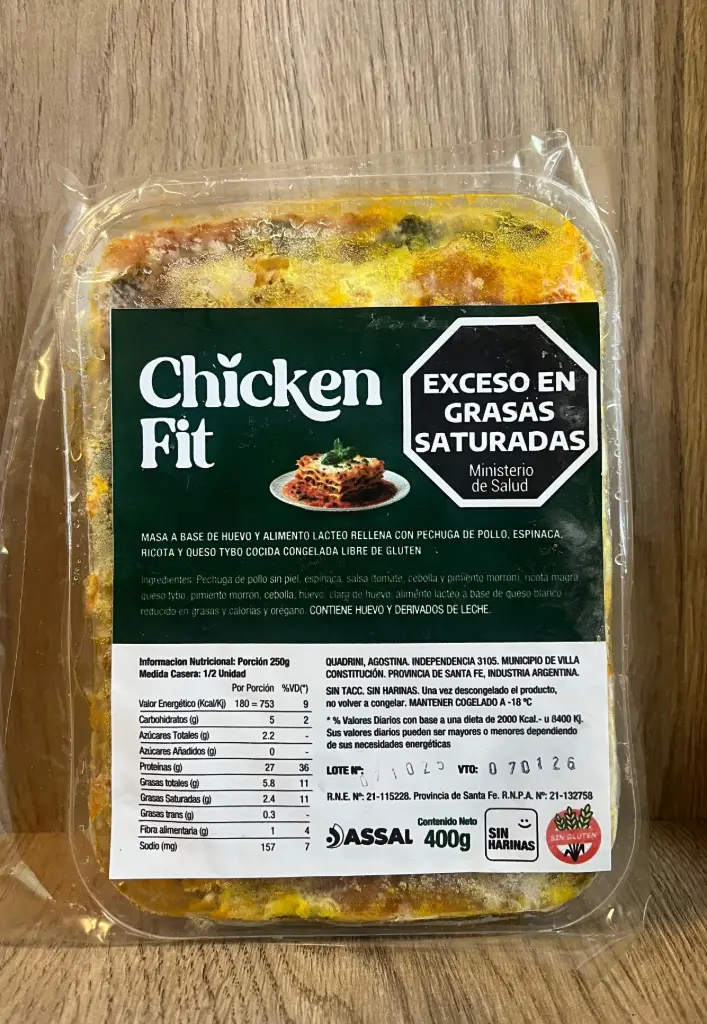 Lasagna keto de pollo y espinaca Chicken fit