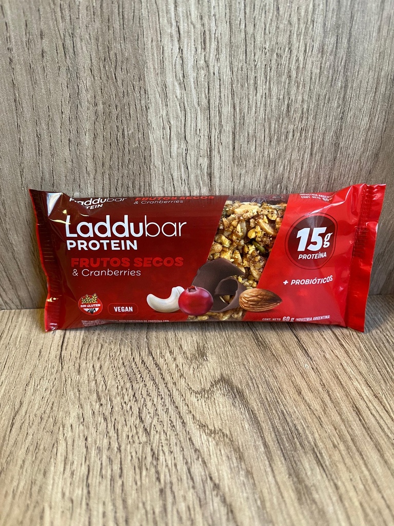 Barrita proteica frutos secos y cranberries sin tacc Laddubar