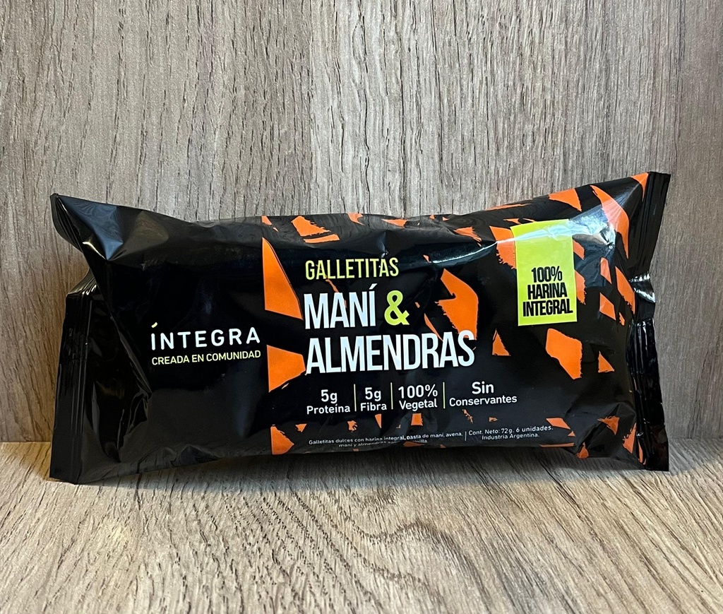 Galletita pocket Mani y almendras x 72g Integra