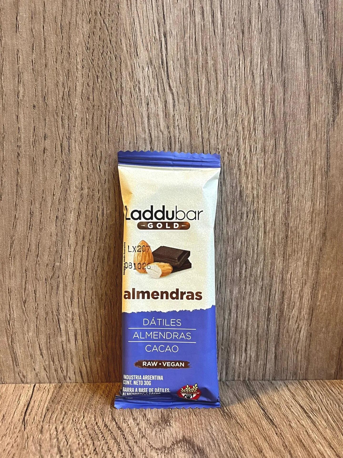 Barrita gold almendras vegan sin tacc Laddubar