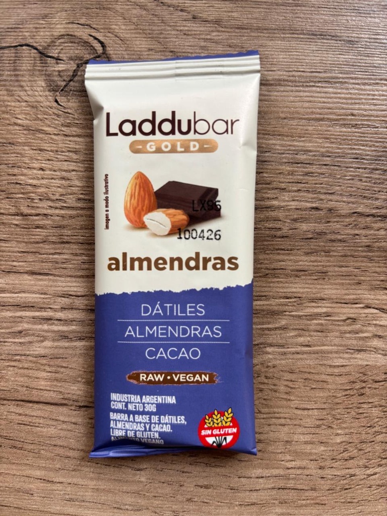 Barrita gold almendras vegan sin tacc Laddubar