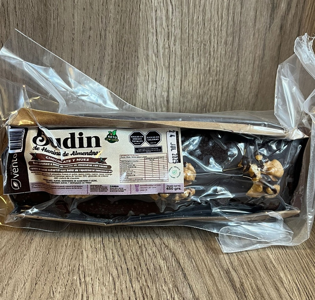 Budin keto de cacao y nuez vento