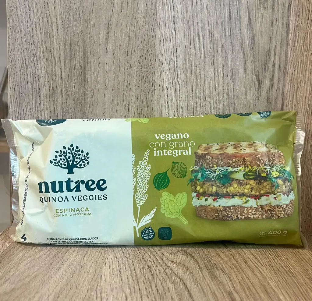 Medallon espinaca y quinoa x 4 unidades Nutree