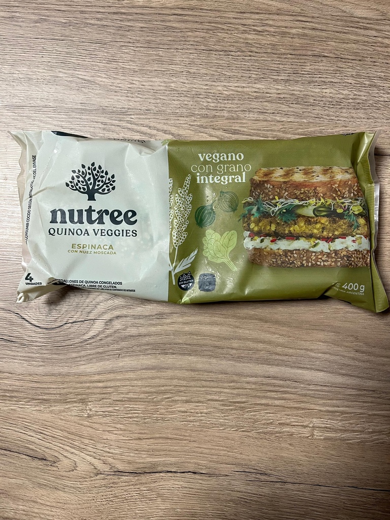 Medallon espinaca y quinoa x 4 unidades Nutree