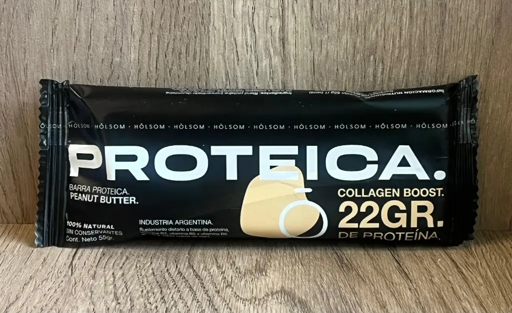 Barra proteica manteca de mani 55g Holsom