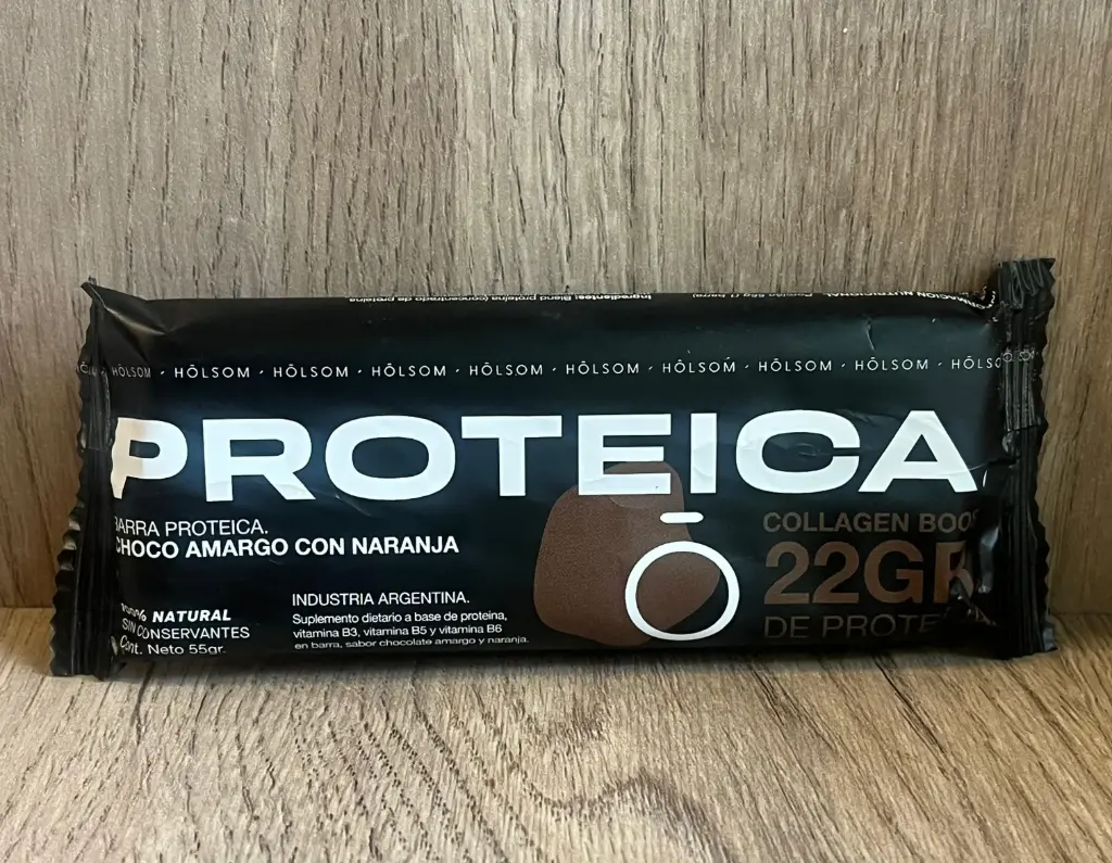Barra proteica chocolate 55g Holsom