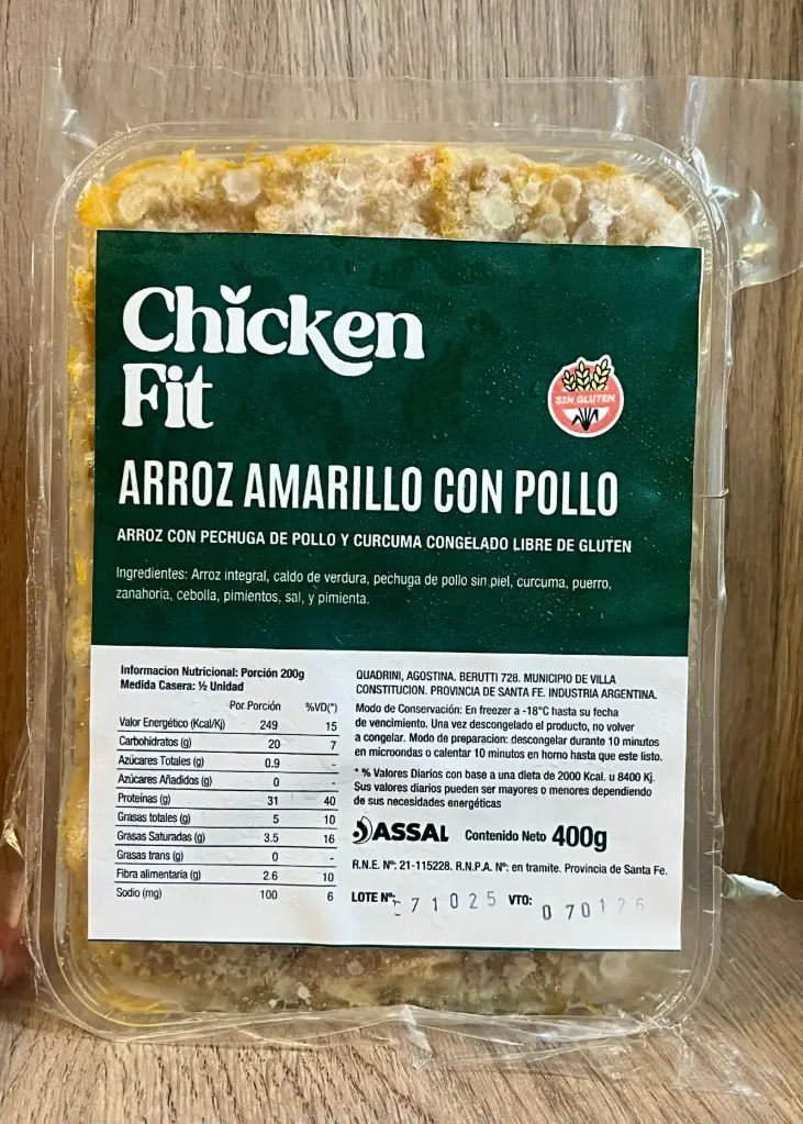 Arroz amarillo, curcuma y pollo SIN TACC. Chicken fit 