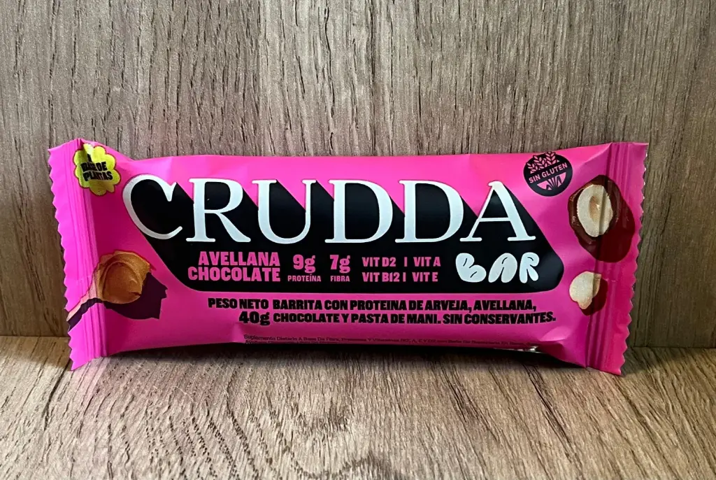 Barrita avellana y chocolate CRUDDA 40g