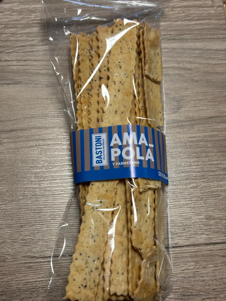 Galletitas parmesano y amapola 100g Bastoni 