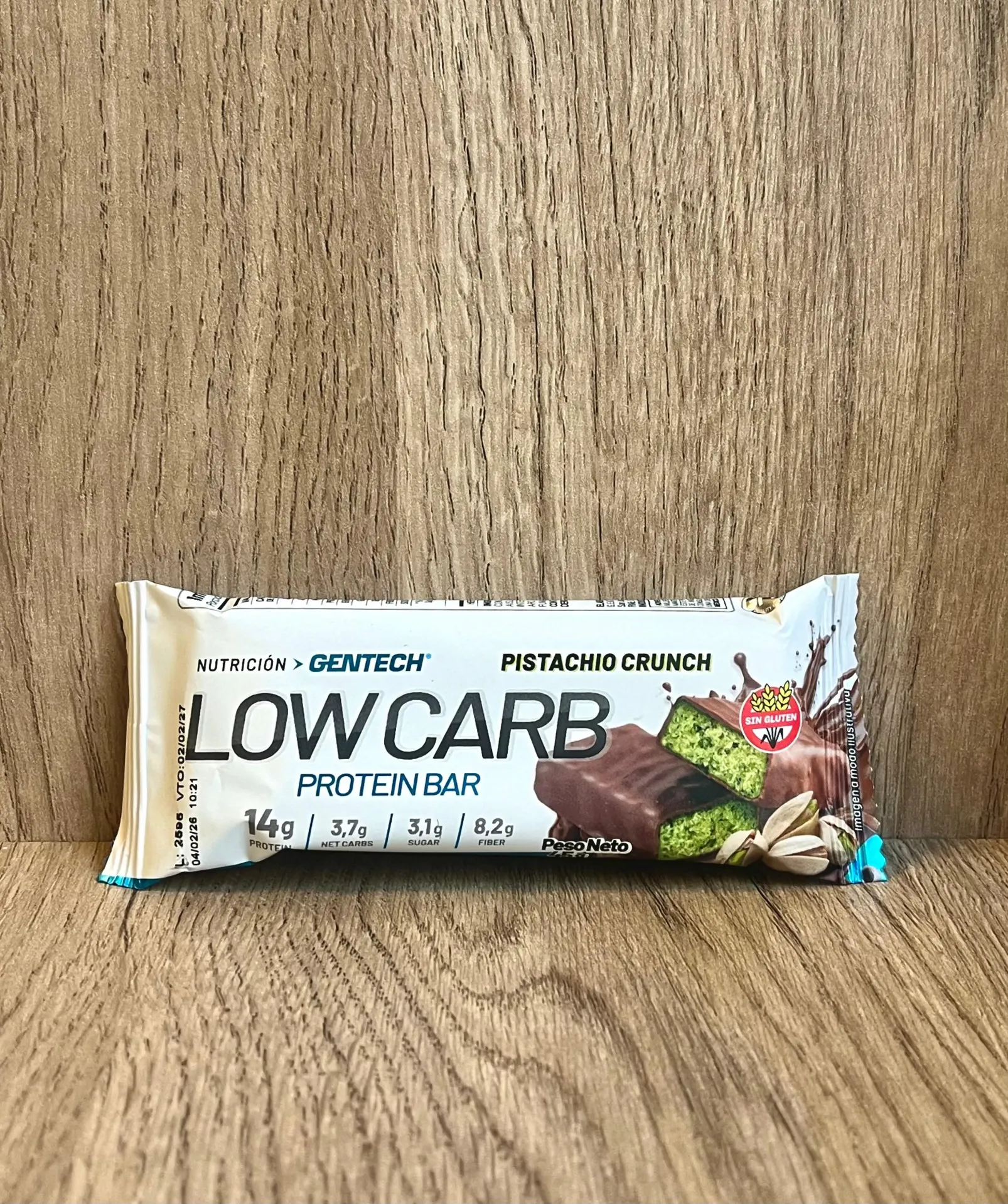 Barrita low carb Pistacho 45g Gentech