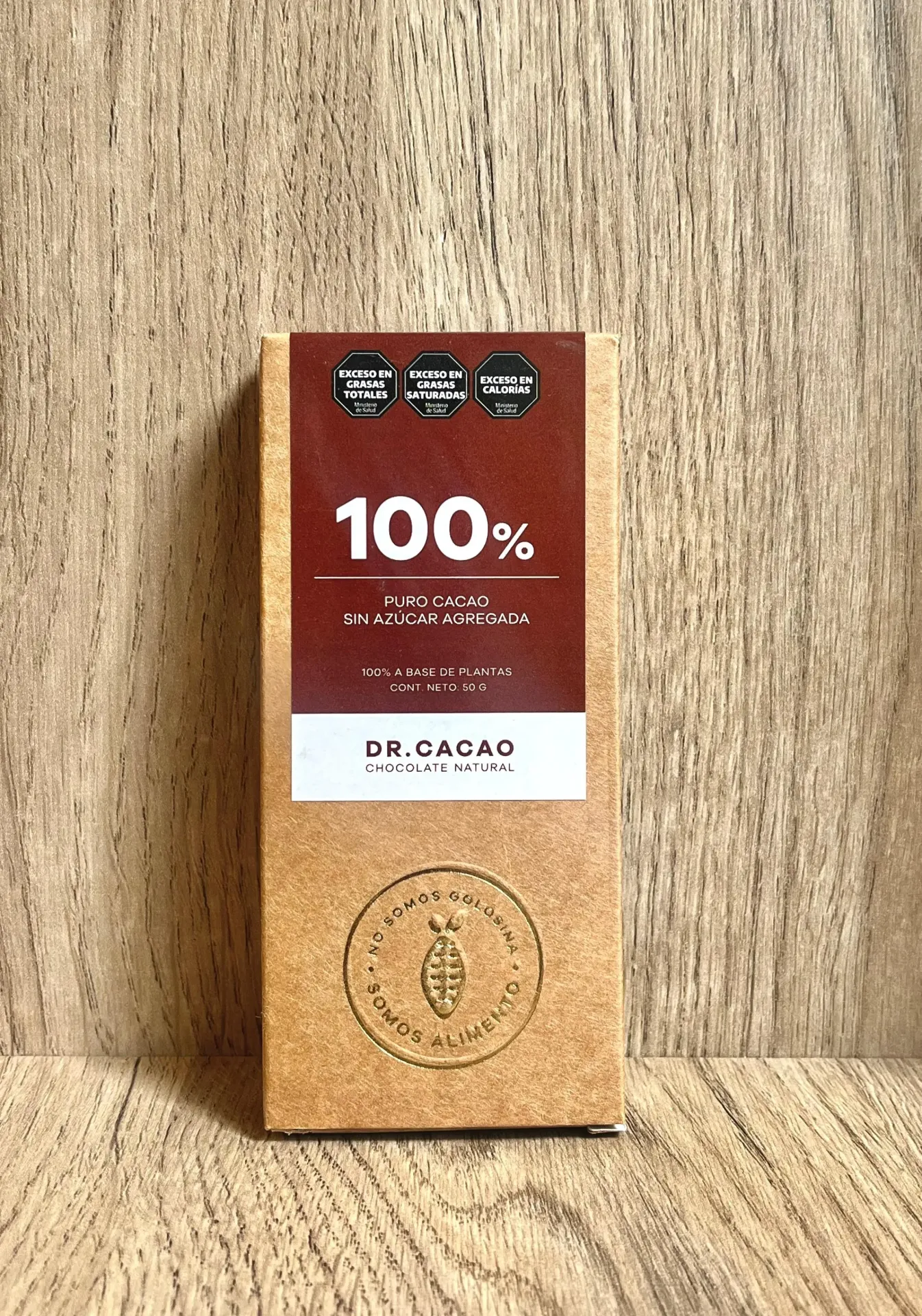 Chocolate macizo 100% sin azúcar 50g Dr Cacao