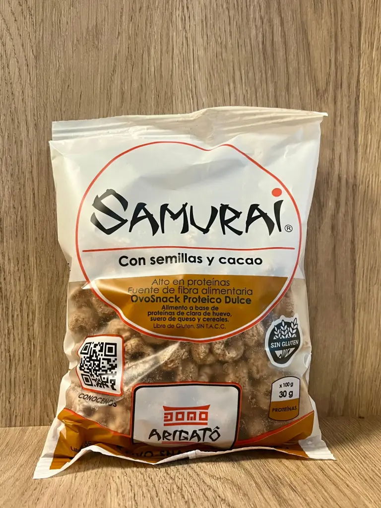 Snack proteico con semillas y cacao sin gluten Samurai 