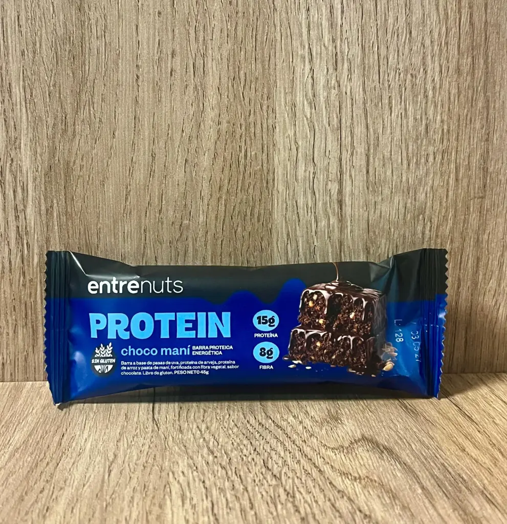 Barrita proteica choco mani Entre Nuts