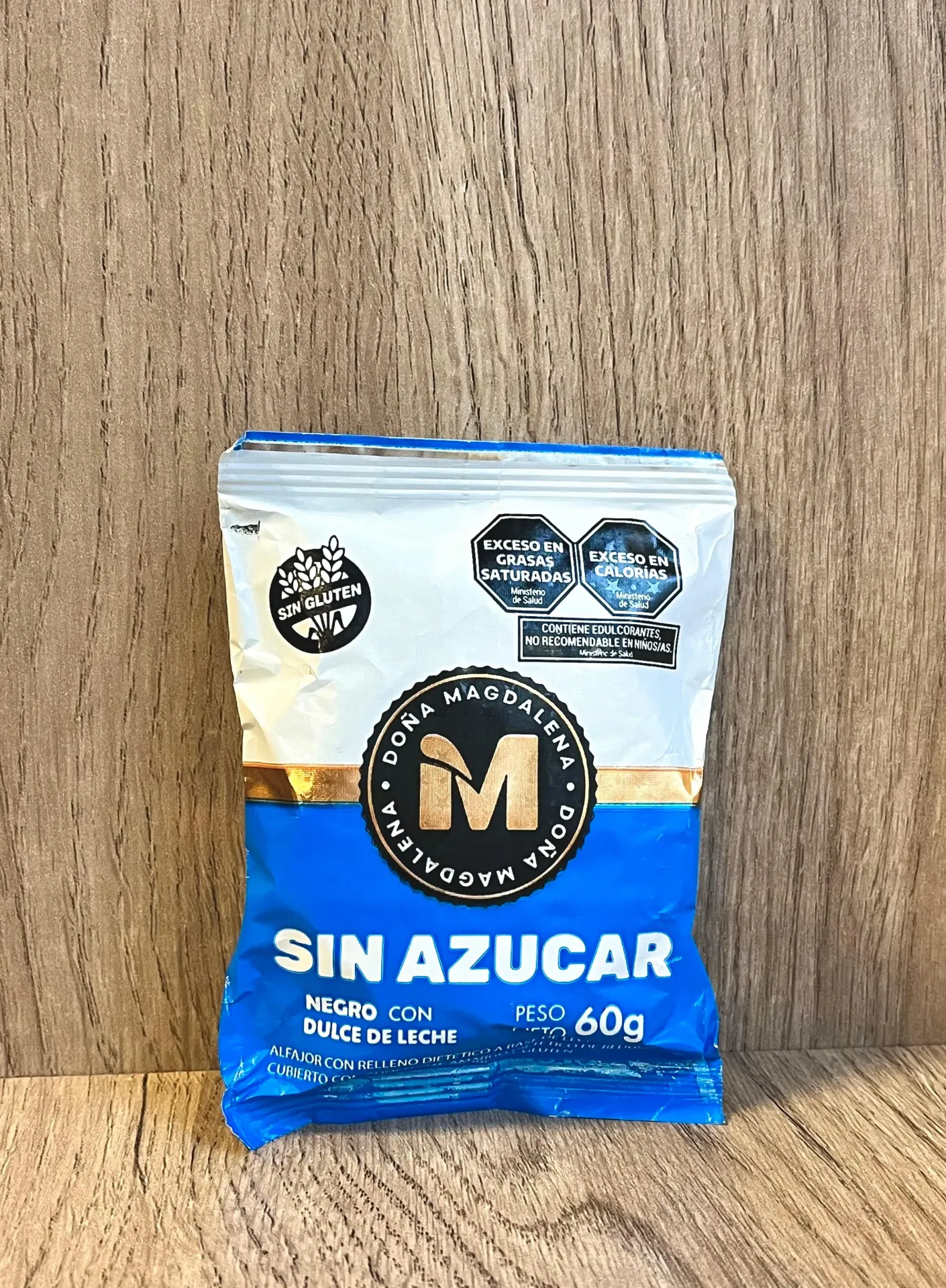 Alfajor negro con dulce de leche SIN AZUCAR 60g Doña Magdalena