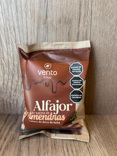Alfajor keto de almendra con dulce de leche 45g Vento