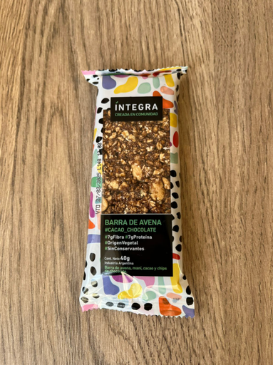 Barrita avena cacao y chocolate INTEGRA