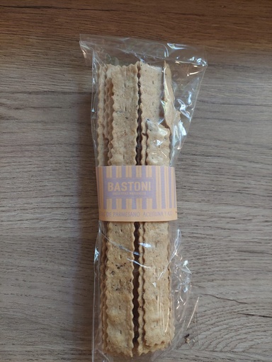 Galletitas parmesano, aceitunas y ajo100g Bastoni