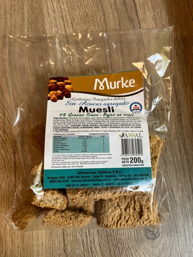 Galletitas integrales dulces sin azucar Muesli MURKE