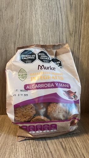 Galletitas dulces integrales Albarroba y mani MURKE